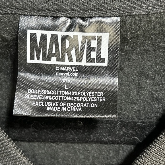 MARVEL Men's Varsity Jacket The Punisher Snap Button Skull Black Gray Size L - Picture 6 of 7